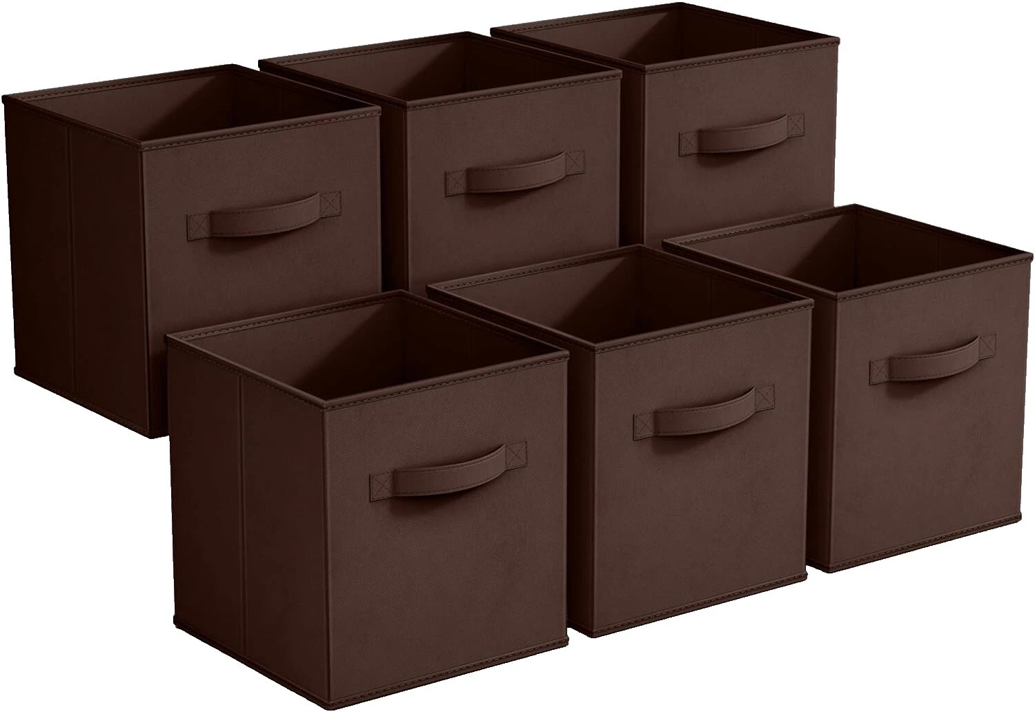 Tela Marrón Contenedores de Almacenamiento para el Hogar y canastas