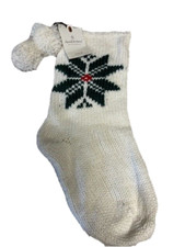 Hearth  Hand with Magnolia White Knit Christmas Stocking with Snowflakes