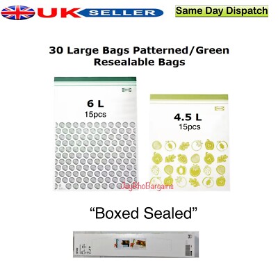 Ikea Istad Resealable Food Bags reusable Original Box, Large size