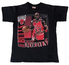 Vintage MICHAEL JORDAN NUTMEG MVP 1989 Bulls Black Double Sided Made in USA