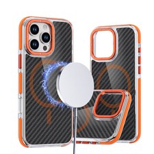 Carbon Fiber Pattern Magnetic Cover Case For iPhone 16 Pro Max 15 14 13 12 11