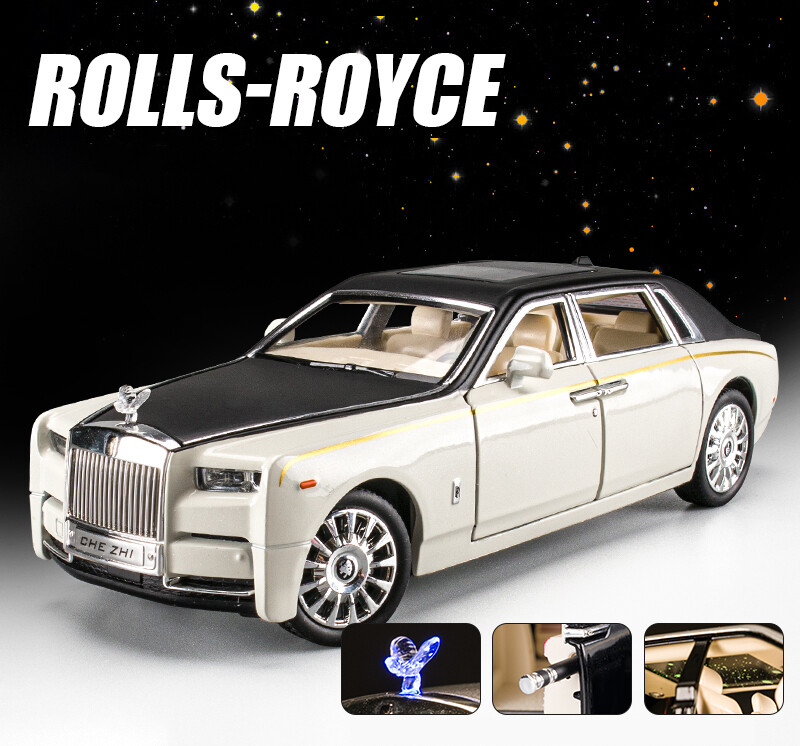1:24 Rolls-Royce Phantom Alloy Die-cast Model Car Toy Sound&Light