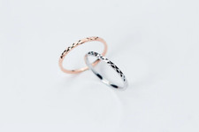 Elegant 925 Sterling Silver Creative Diamond Cut Ring