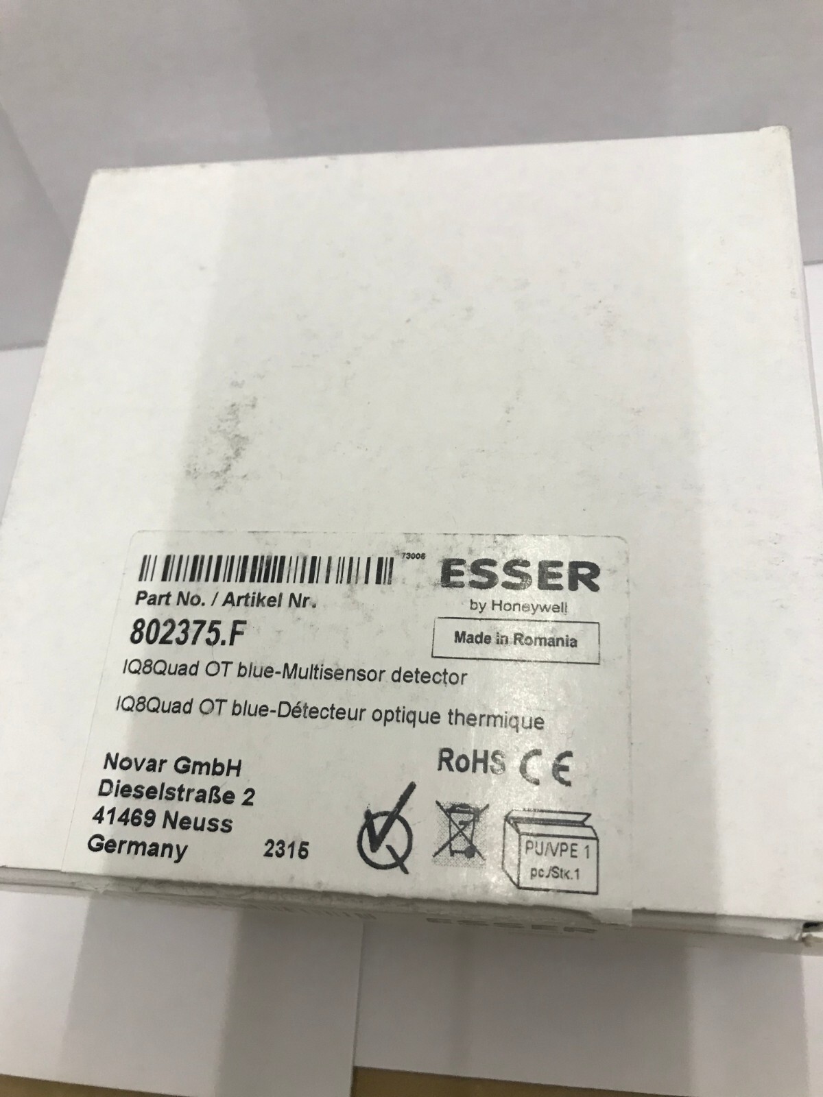 Détecteur optique de fumée IQ8Quad Esser 802375.F blanc pour système incendie