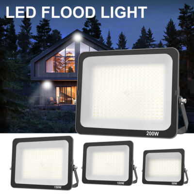 LED Fluter Außen Strahler Scheinwerfer Baustrahler 50W-200W Garten Flutlicht DHL