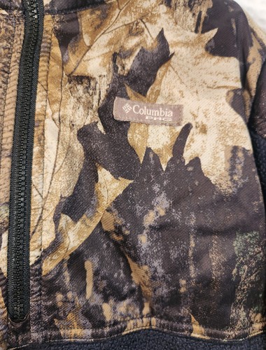 Columbia BOY'S SMALL (8) CAMO/BLACK Half Zip Long Sleeve Fleece PHG Pullover - Picture 5 of 17