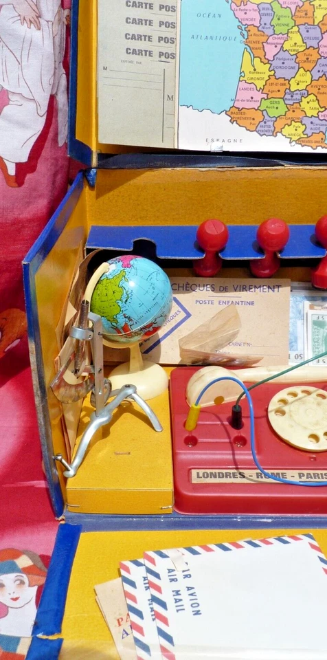 JOUET ANCIEN, ANCIEN INTÉRIEUR de BOITE POSTE ENFANTINE Transcar vers 1950 - Photo 3/4