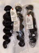 BRAZILIAN 100 NATURAL UNPROCESSED HUMAN HAIR LOOSE DEEP 3 BUNDLES "16"18"18'