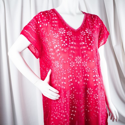 JOHNNY WAS New Pink Floral Cupro Rayon Women Bohemian Blouse Top Size XL - Picture 10 of 12