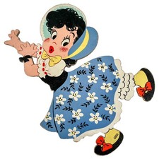 VTG 1950s Dolly Toy Co Mother Goose Pin-Ups Jack Jill Piece Nursery Decor