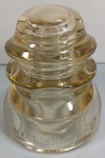 Vintage Whitall Tatum Co No 1 Insulator Made in USA with Pale Clear Amber Color