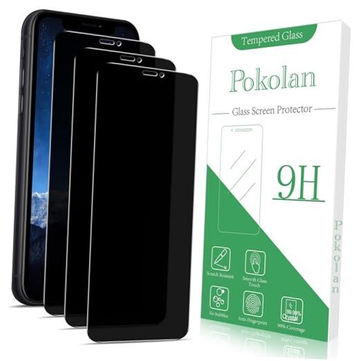 [3-Pack] Privacy Screen Protector for iPhone 11 Pro, iPhone XS, iPhone X,