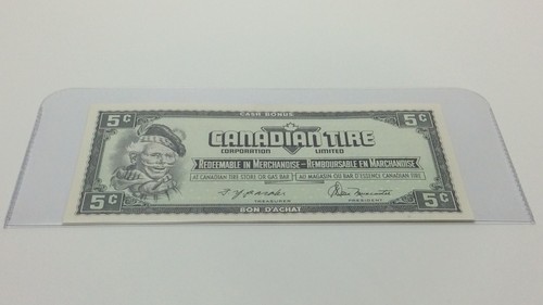 1974 Canadian Tire 5 Cents Uncirculated Banknote CTC Gas Bar Cash Bonus D197 - Picture 9 of 9