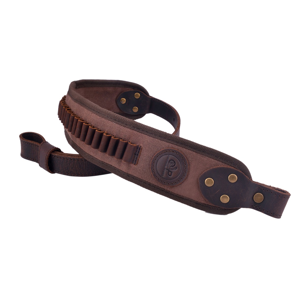 Leather & Canvas Rifle/Slug Sling W/ Shell Slots – Fits .308, 12GA, .30-30 & More