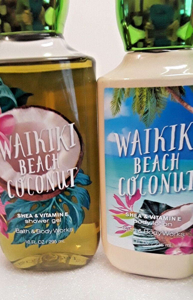 BBW Waikiki Beach Coconut Lotion Fragrance Mist & Shower Gel
