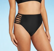 Juniors' Strappy Knotted High Waist Cheeky Bikini Bottom - Xhilaration, Large