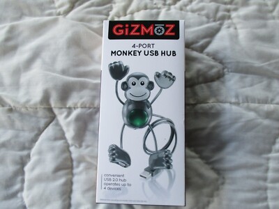 Gizmoz 4 Port USB Monkey Hub,New.Multiple Phone Charging.