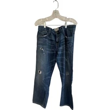 Current Elliott Cropped Boyfriend Jeans Size 26 Womens Blue Distressed Denim