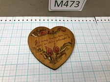 Vintage Folk Art Tole Paint Wood Cottage Boho Wall Decor- German Saying on Heart