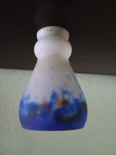 TULIPE CROISMARE - VERRE marmoréen blanc-bleu-violine en colochinte - signé