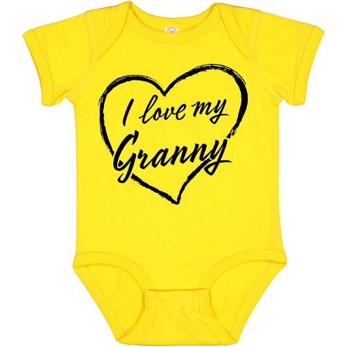 Inktastic I Love My Granny In Black Chalk Heart Baby Bodysuit Family Grandma As