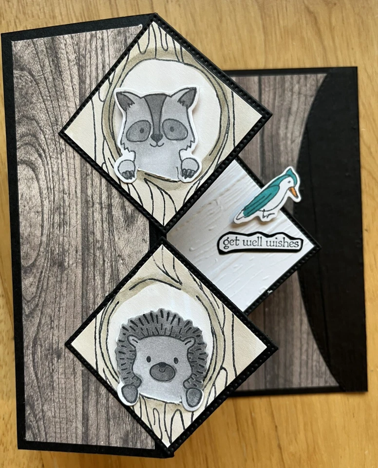 Forrest Critters   Get Well Card - Hand Stamped  - Blank Inside - Stampin' Up - Image 4 of 4