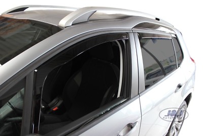 Deflettori D'Aria Anteriori Per Peugeot 2008 (5 Porte) Dal 2013 - Set Di 2, Colore Grigio, Compatibili Con Antipinch