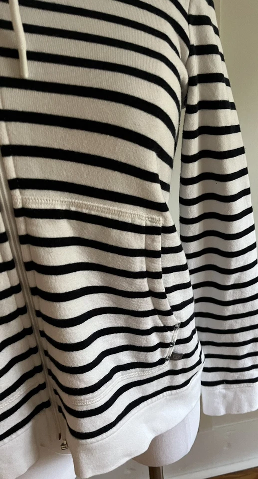 Suéter con Capucha Talbots Para Mujer Talla XS Azul Blanco Rayas Náutico Preppy Clásico Foto 2 de 4