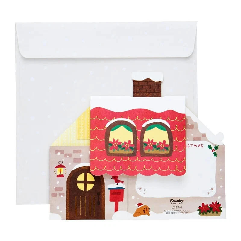 Sanrio Christmas Card Greeting card Christmas Hello Kitty house From Japan - Image 4 of 4