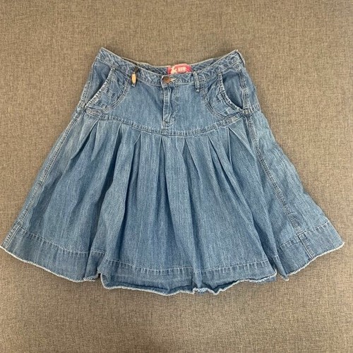 H\u0026M Pleated Mini Denim Skirt Cute 