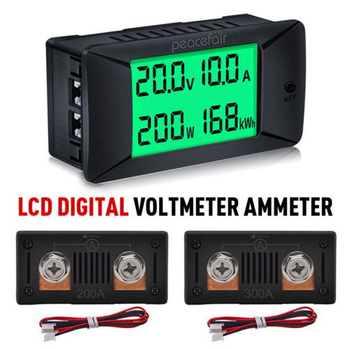DC 0-300V 300A LCD Digital Voltmeter Ammeter Voltage Amp Power Kwh Panel Meter - Afbeelding 1 van 22