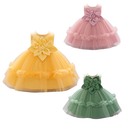Baby Mädchen 3D Blume Besonderen Anlass Formales Kleid Elegant Tutu Hochzeit