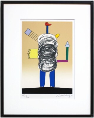 Sadamasa Motonaga Silkscreen  Vertical Circle  1992 Signed & Numbered