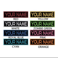 Custom Patch Name Tag Patch w/ Hook and Loop Fasteners or Iron on Embroidered