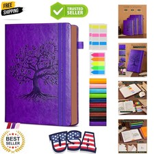 Vintage Leather Journal - 300 Page Lined Journal Notebook with Numbered Pages...