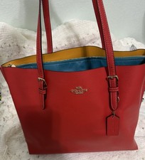 NWT Authentic COACH MOLLIE Double Faced Leather Tote Miami Red 1671
