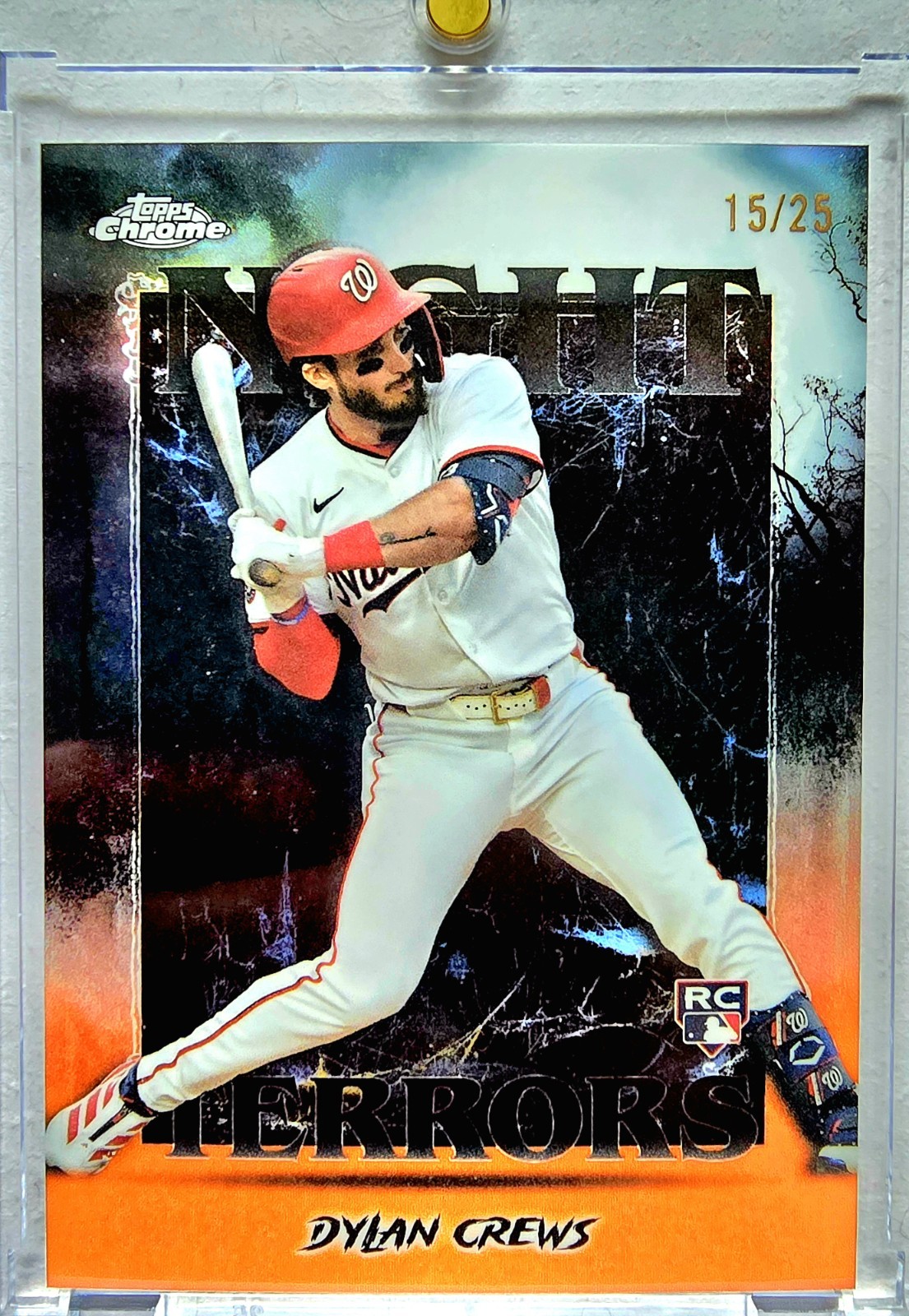 2025 Topps Chrome Update Dylan Crews #NT-13 Night Terrors Orange RC /25