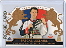 Pascal Leclaire 2002-03 Crown Royale Rookie Card #108 /2299. rookie card picture