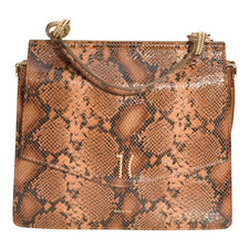 Borsa a tracolla Alviero Martini 1ª Classe in pelle stampa pitone marrone oro ferramenta