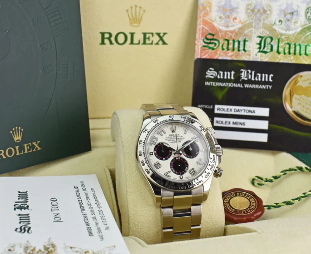 ROLEX 18kt White Gold DAYTONA White & Black Panda Dial 116509 SANT BLANC