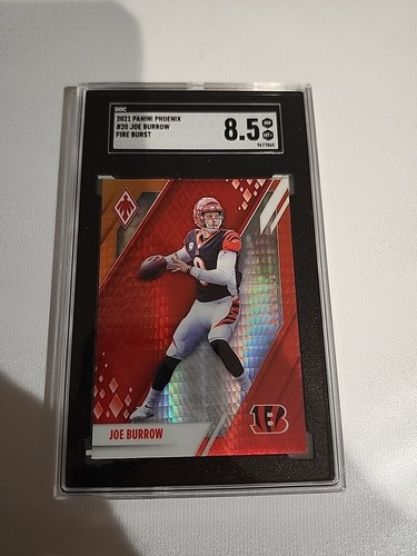 2021 Panini Phoenix Fire Burst Joe Burrows #20 SGC 8.5 - Picture 1 of 2