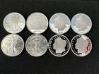 Lot Of 8 .999 Silver Rounds, Various Designs - 8 Troy Ounces Of Silver