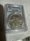 1990 1 oz Silver American Eagle PCGS Rare Date First Strike Ms68 USA Flag Hot!