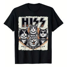 Cat Hiss Funny Cat Lover Cat Owner Cat Humor Distressed T-Shirt Size S-5XL