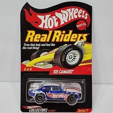 2007 Hot Wheels Real Riders Series 7 MOC Blue 1969 Chevrolet Camaro 6 Of 6