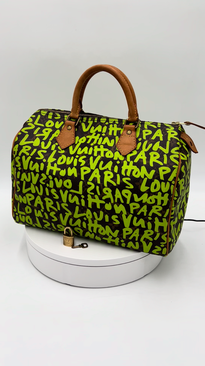 LOUIS VUITTON Speedy 30 Monogram Graffiti Green M93706 LV