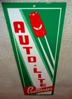 VINTAGE AUTO LITE BATTERIES CAR🚗 15" METAL AUTOMOBILE GASOLINE OIL BATTERY SIGN