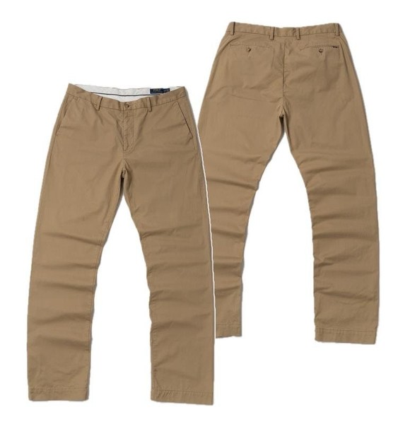 Men Polo Ralph Lauren Trousers Beige Cotton 34 / L #316H