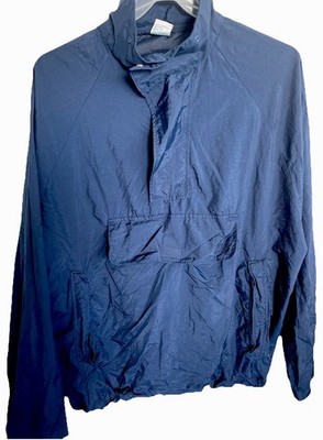 Davidoff Cool Water Pullover Hooded Windbreaker Navy Blue Mens Sz XL Running Gym