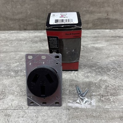 Pass & Seymour 3890CC6 Flush Mount Range Outlet, 50 Amp 125/250VAC 3P 3W, New